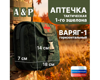 Аптечка тактическая горизонтальная для 1-го эшелона "Варяг-1". Серия ПРО. Цвет: ЕМР (цифра).