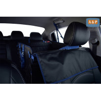 Автогамак Happy Dog Premium (Хэппи Дог Премиум). На половину сиденья. Цвет: черный с синей окантовкой.